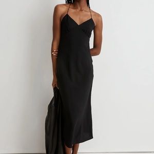 Madewell The Layton Midi Slip Dress black size 2